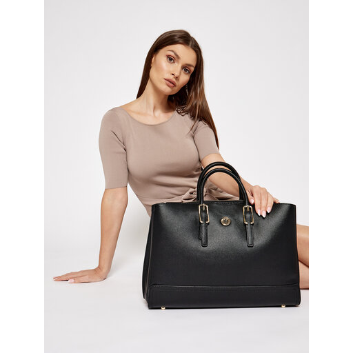 Handtasche Tommy Hilfiger Honey Workbag AW0AW09658 Schwarz