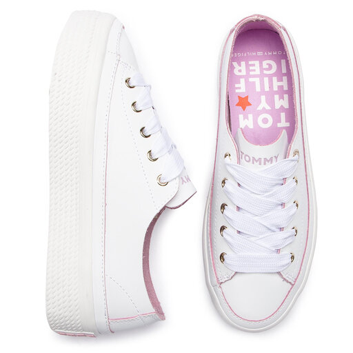 Sneakers Tommy Hilfiger Leather Flatform Sneaker FW0FW04089 White