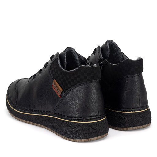 Rieker Damen Schnürschuhe In Schwarz - Super Bequem Mit Reißverschluss & Extraweite