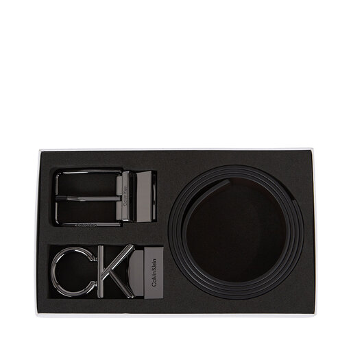Herrengürtel Calvin 1 Strap BAX Gs K50K511027 2 Buckles Klein Belt Black/Brown Set