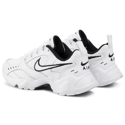 Nike white and sale black air heights trainers