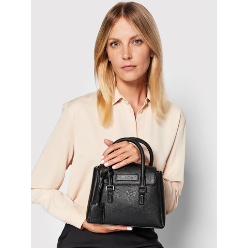 Handtasche Calvin Klein Dressed Mini Tote W Flap K60K609691 Schwarz eschuhe