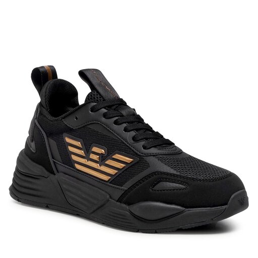 Sneakers EA7 Emporio Armani X8X070 XK165 M701 Triple Black/Gold | eskor.se