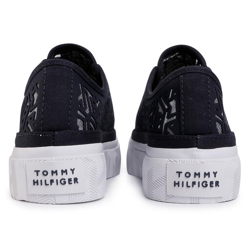 Sneakers Tommy Hilfiger Monogram Flatform Sneaker FW0FW04698 Dunkelblau eschuhe