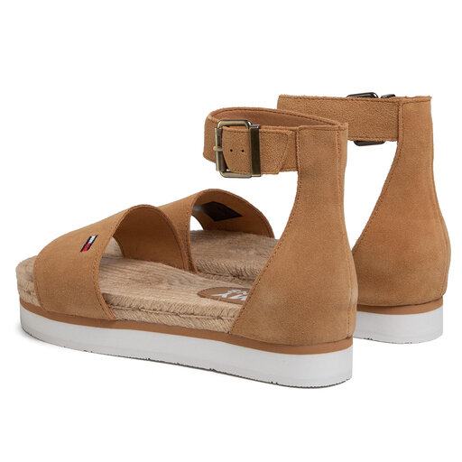 Espadrile Tommy Jeans Natural Rope Sandal EN0EN00914 Dusty Bronze