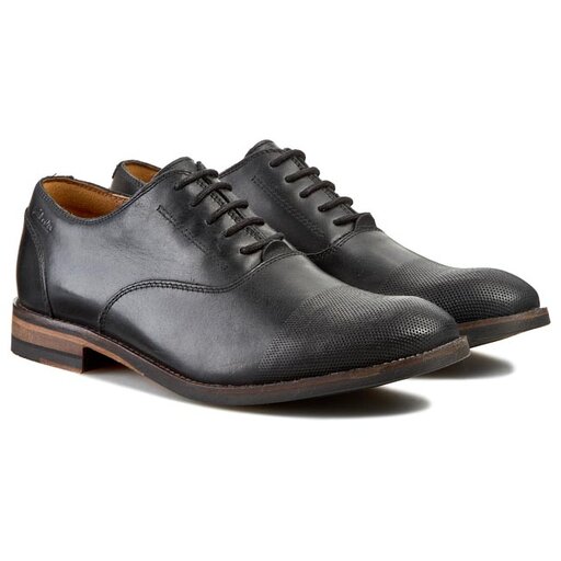 Scarpe basse Clarks Exton Oak 261077467 Black Leather escarpe