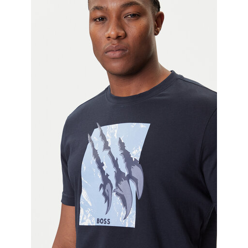 BOSS Camiseta Te_Animali 50546362 Negro Regular Fit