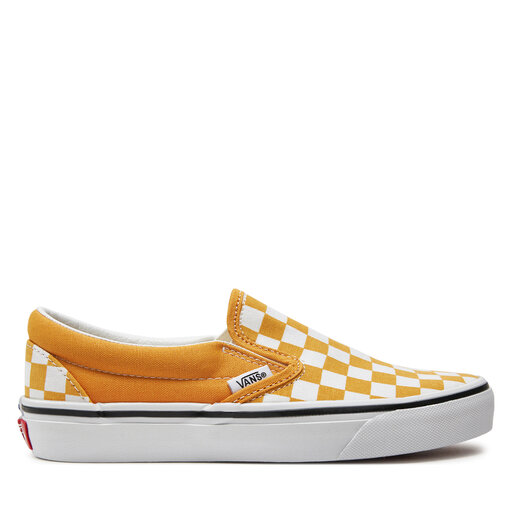Vans classic slip on checkerboard yellow on sale