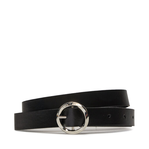 Ceinture femme Calvin Klein Jeans Faceted Round Buckle Belt 2.0 K60K612211 Noir chaussures