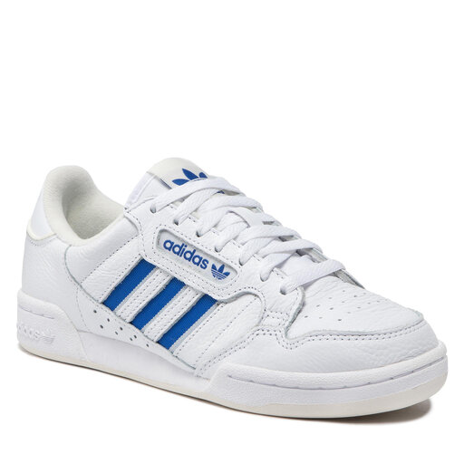 blue adidas white stripes