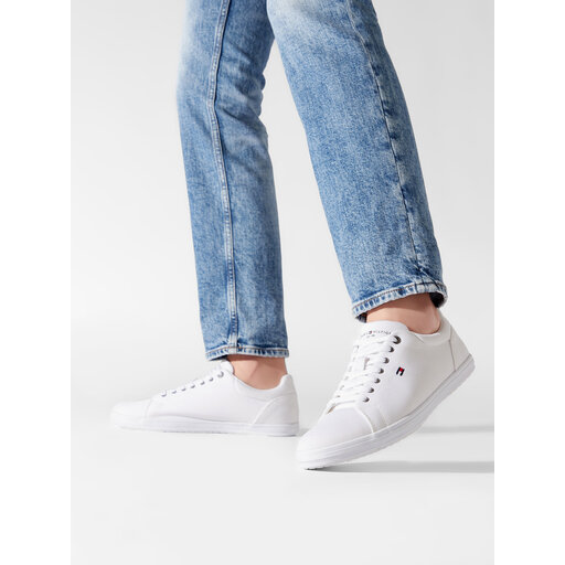 Sneakers aus Stoff Tommy Hilfiger Iconic Vulc Mesh Logo FM0FM04034 Weiß