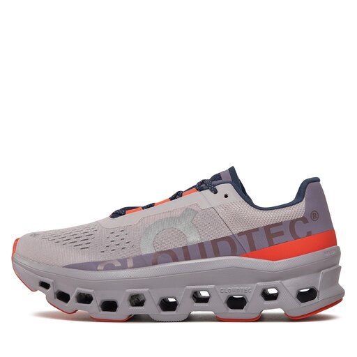 On Running Baskets Cloudmonster Homme Pearl/Flame Gris