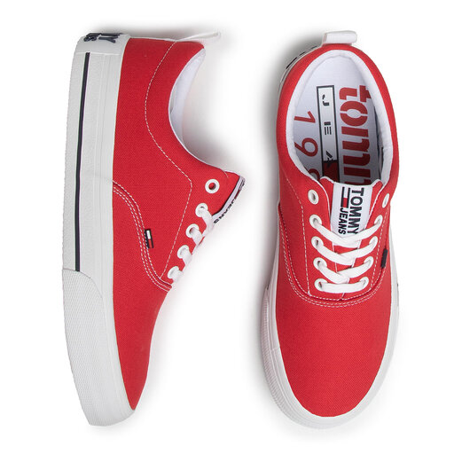Textilskor Tommy Jeans Classic Low Tommy Jeans Sneaker EM0EM00405 Rod eskor