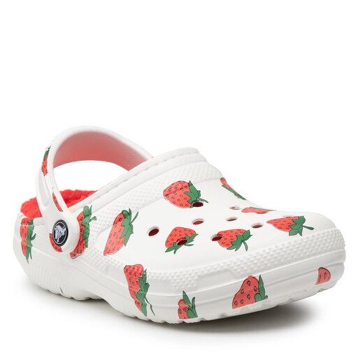 Klapki Crocs Classic Lined Vacay Vibes 207301 White Strawberry