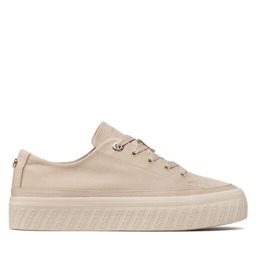Sneakers Tommy Hilfiger Monochromatic Vulc Sneaker FW0FW06460 Classic Beige  ACI | chaussures.fr