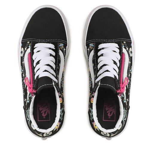 Vans old skool garden floral outlet & black skate shoes