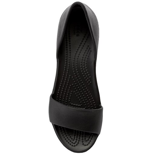 Crocs Lina Dorsay flache Damensandalen Gr e 9 schwarz ikonischer