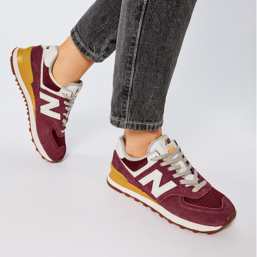 574 Trainers Maroon Sneakers New Balance 574 Maroon Womens New