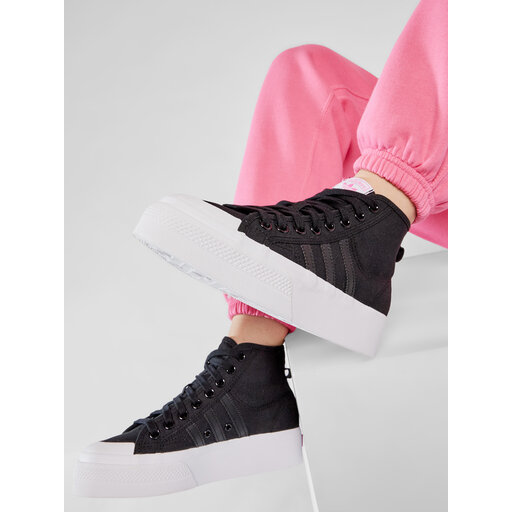 Chaussures adidas Nizza Platfrom Mid W FY7579 Cblack/Ftwwht/Scrpnk •  Www.chaussures.fr