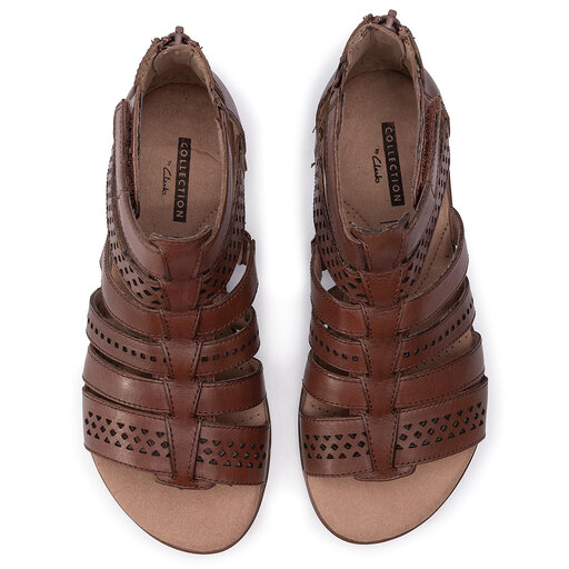 Sandales Clarks Kele Lotus 261335814 Tan Leather chaussures