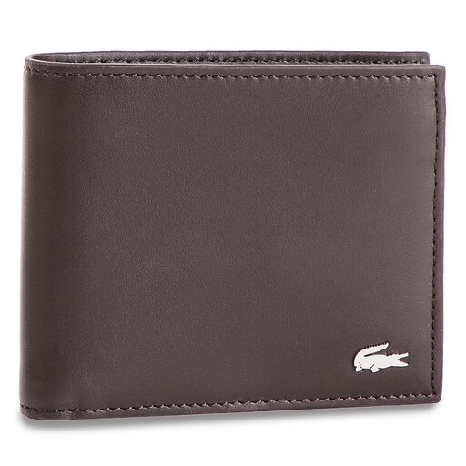 Portefeuille homme format Lacoste Large Billfold & Coin NH1112FG Dark Brown 028 | chaussures.fr