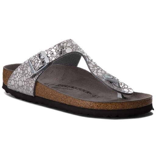 Infradito Birkenstock Gizeh Bs 1011911 Metallic Stones Silver Gray