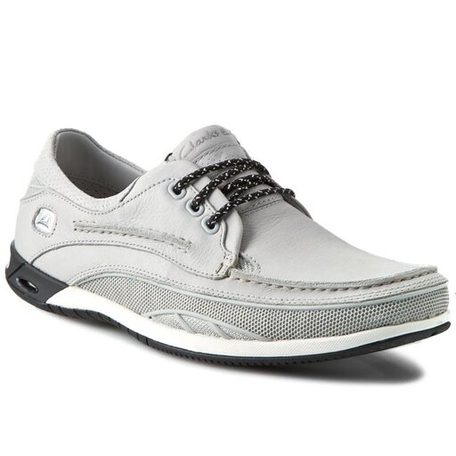 Polobotky Clarks Orson Lace 261157877 Light Grey Leather eobuv.cz