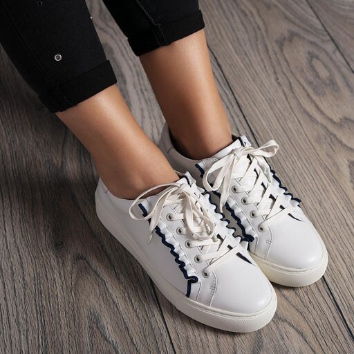 Tory burch hotsell ruffle sneaker navy