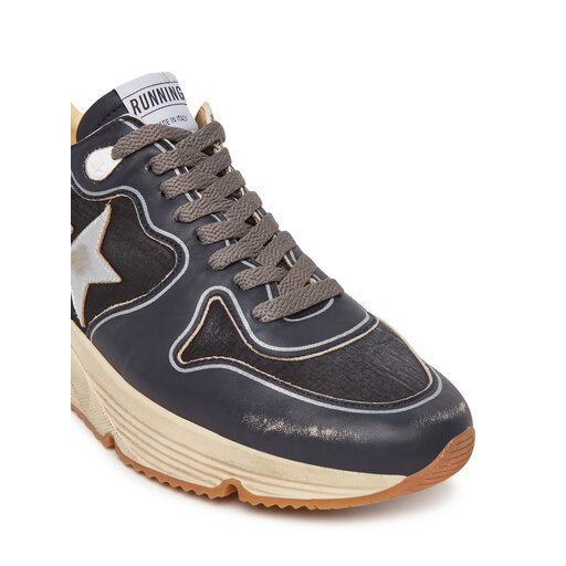Golden ｜SNEAKERS (GMF00126 F006220 50870) Men's Running Sole in dark blue nappa leather and black
