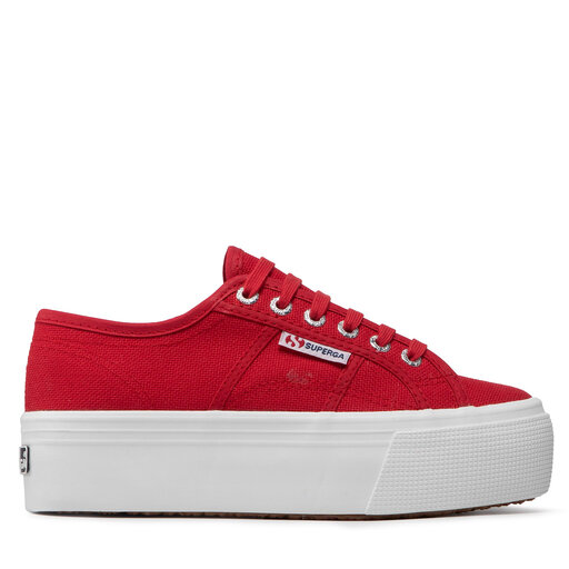 Sneakers aus Stoff Superga 2790 Paltform S9111LW Rot eschuhe