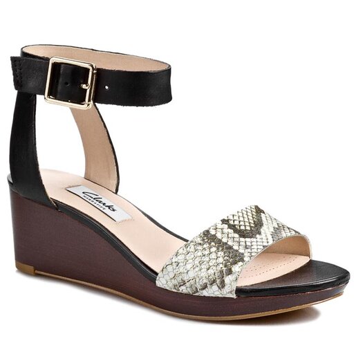 Sanda y Clarks Ornate Jewel 261086184 Black Snake eobuwie .pl