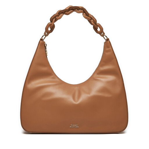 Handtasche Tommy Hilfiger Soft Leather Hobo AW0AW16292 Braun 