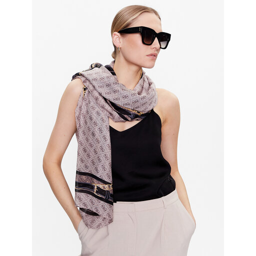 Foulard GUESS En Soie – Multicolore Géométrique (Occasion Bon État)