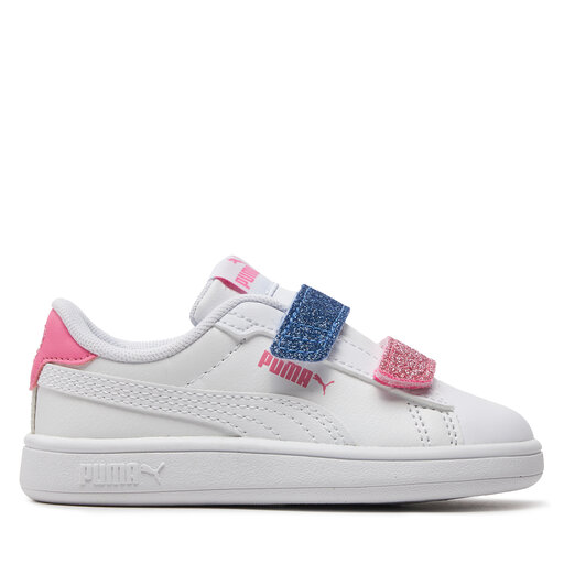 Zapatillas Puma Smash 3.0 L Glitter Velcro V Inf 395610 01 Blanco