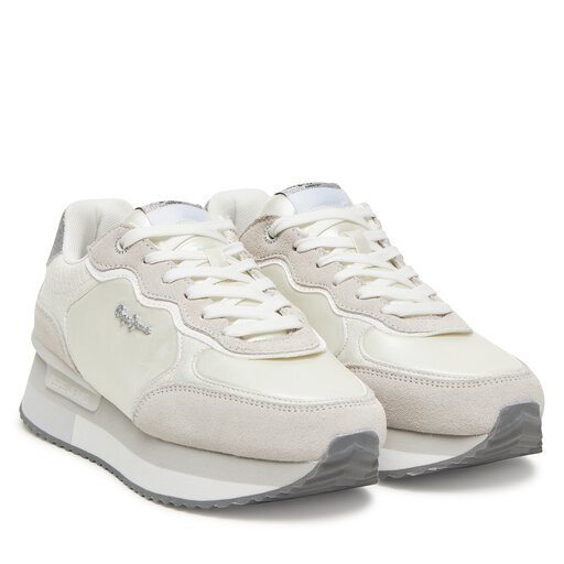 Sneakersy Pepe Jeans Rusper Shine PLS60033 Biały | eobuwie
