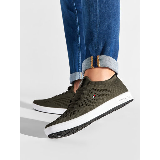 Sneakers Tommy Hilfiger Sustainable Knit Sock Cupsole FM0FM04007 Grun eschuhe