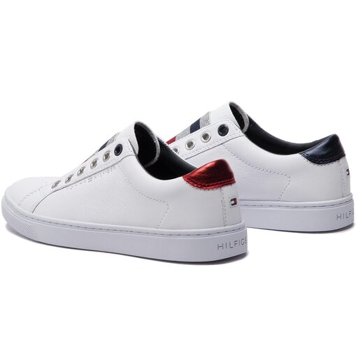 Laisvalaikio batai Tommy Hilfiger Tommy Elastic Essential Sneaker FW0FW03707 Balta eavalyne.lt