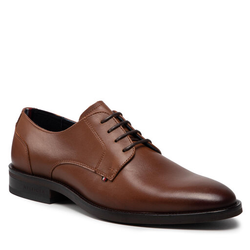Tommy hilfiger brown leather shoes clearance
