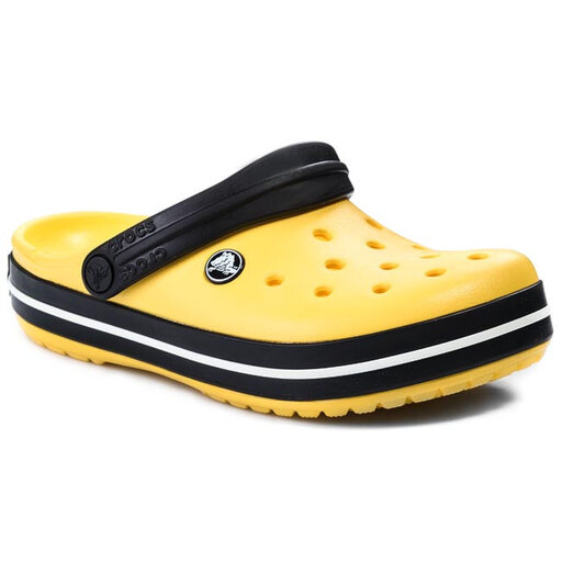 black and yellow crocs