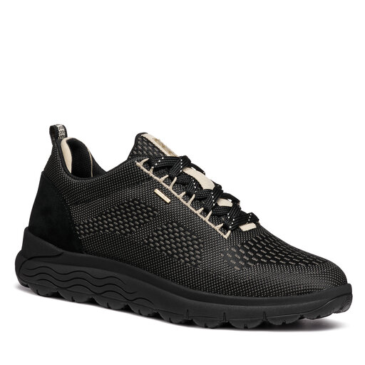 Geox Damen Sneaker D Spherica C – Atmungsaktiv, Mit Stoßdämpfung, Aus Velours- Und Glattleder