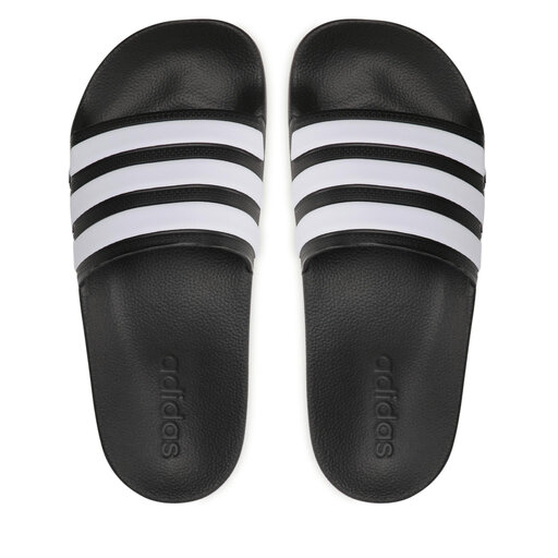 Black white adidas slides hot sale