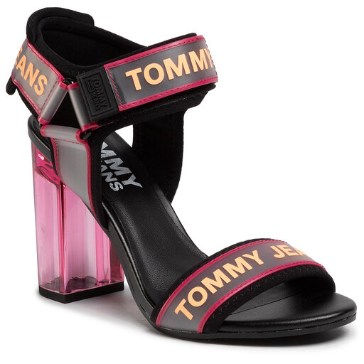 Sandalen Tommy Jeans Pop Color Heeled Sandal EN0EN00846 Black BDS