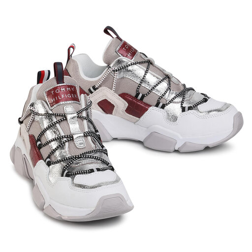 Croc print tommy chunky sneaker fw0fw05240 silver 0in Clearance