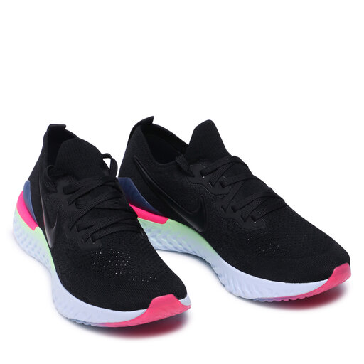 Nike epic react flyknit 2 white black on sale