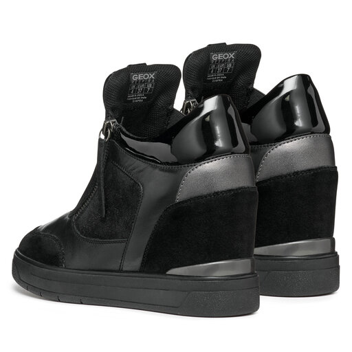 Geox Dames D Maurica B Sneakers, Schwarz, 38 EU