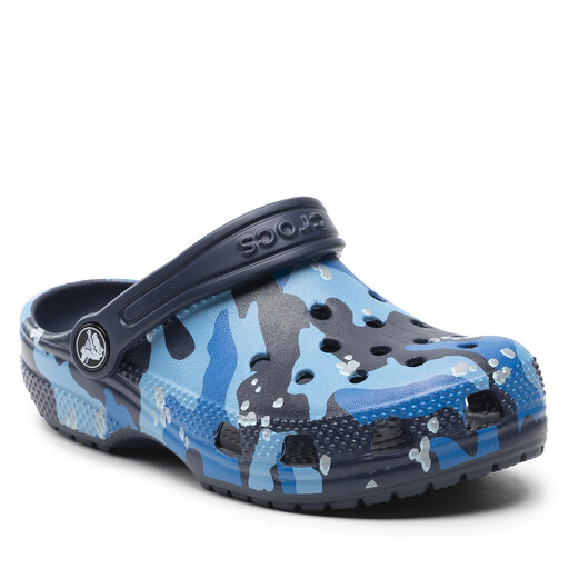Mules sandales de bain Crocs Classic Camo Clog K 207594 Navy Multi chaussures