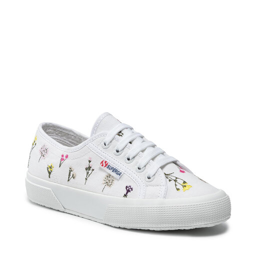 Sneakers aus Stoff Superga 2750 Flower Bloom Embroidery S31111W WeiB eschuhe