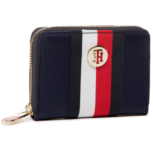 Portfel Tommy Hilfiger Poppy Med Za Corp AW0AW08370 Granatowy
