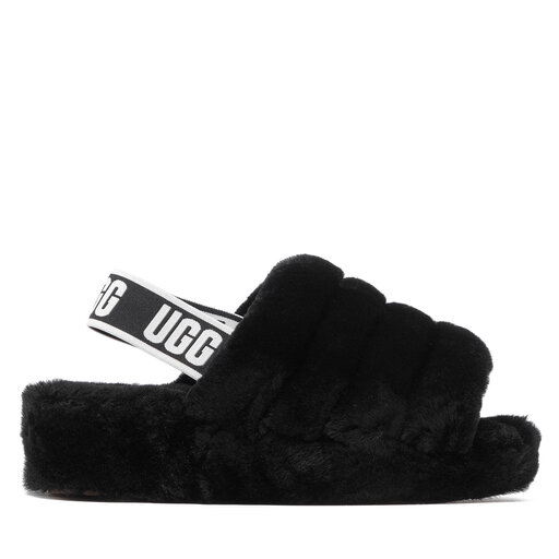 Kapcie Ugg W Fluff Yeah Slide 1095119 Czarny | eobuwie.com.pl