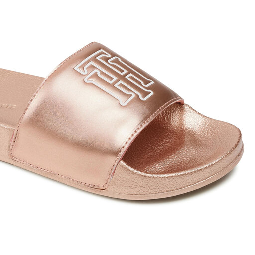 tommy hilfiger gold slides